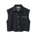 Crop Midnight Denim Shirt