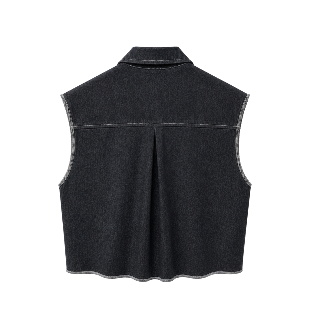 Crop Midnight Denim Shirt