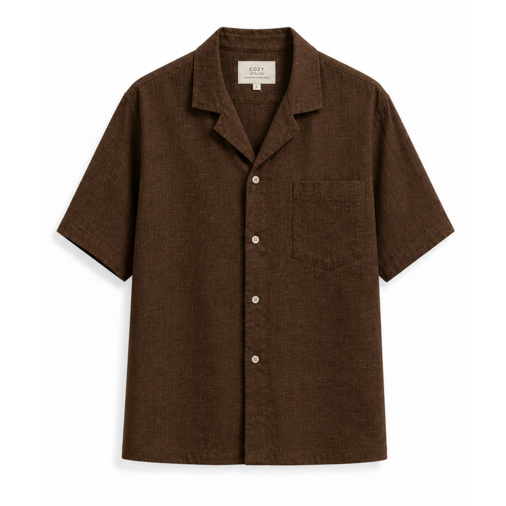Essential Linen Shirt | Premium %100 Linen | Bitter Brown